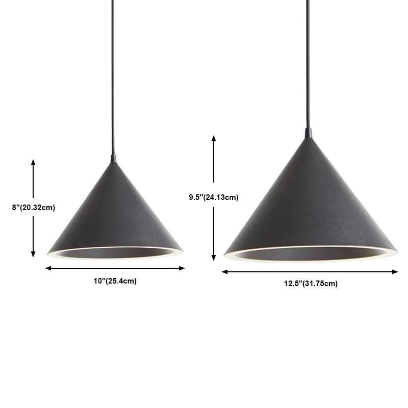 Cone Shape Hanging Light Modern Macaron Style Metal 1 Light Hanging Lamp for Living Room