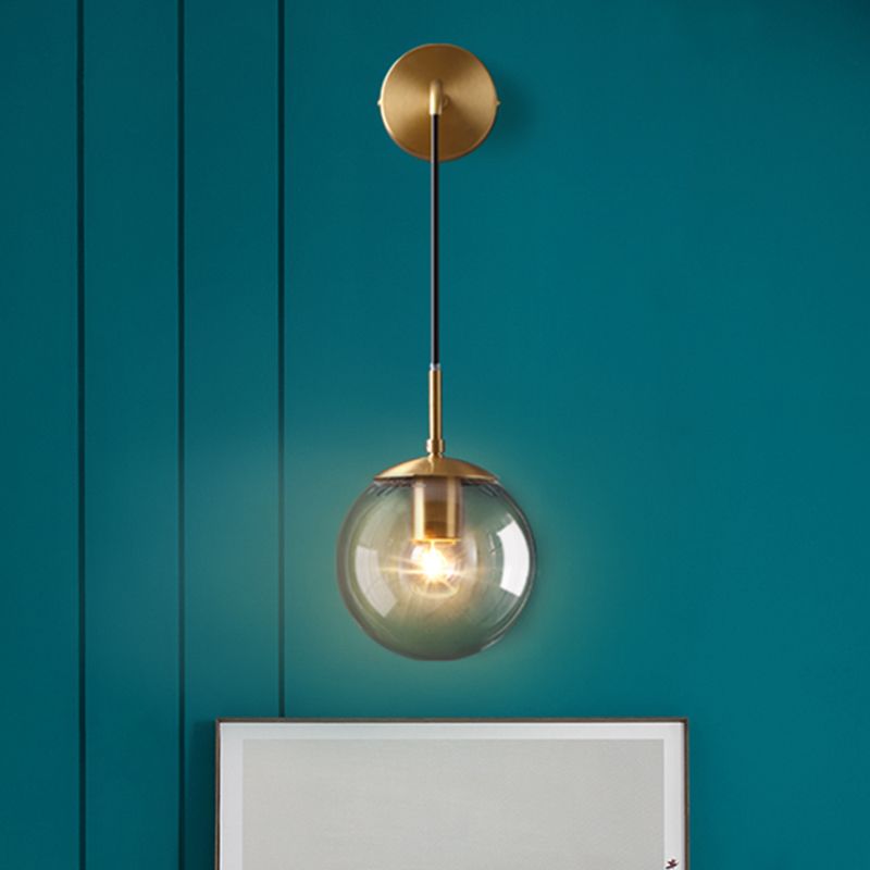 Contemporánea de vaso de vidrio Sco de pared Splicle One Head Metal Wall Monte Lightsing para sala de estar