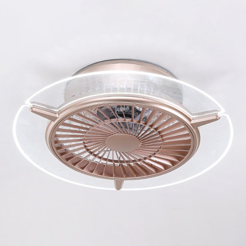 Roségold -Scheibe -Form -Spülen -Deckenventilator Leuchtt