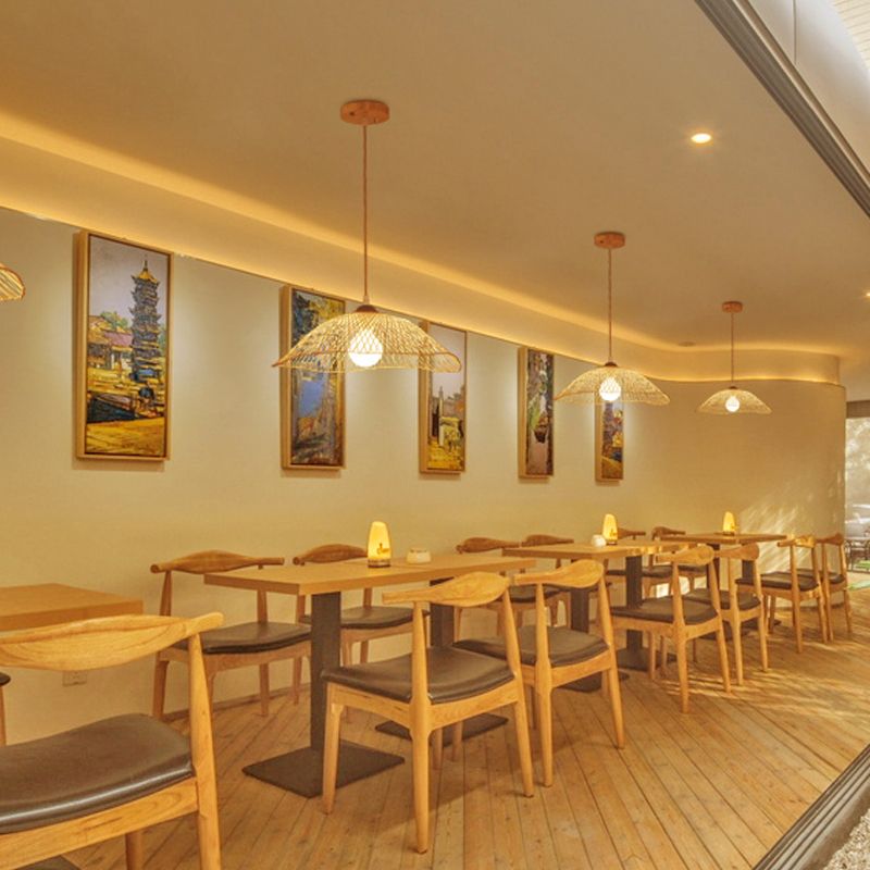 Bamboo Hanging Light Modern Pendent Lighting Fixture for Dining Room