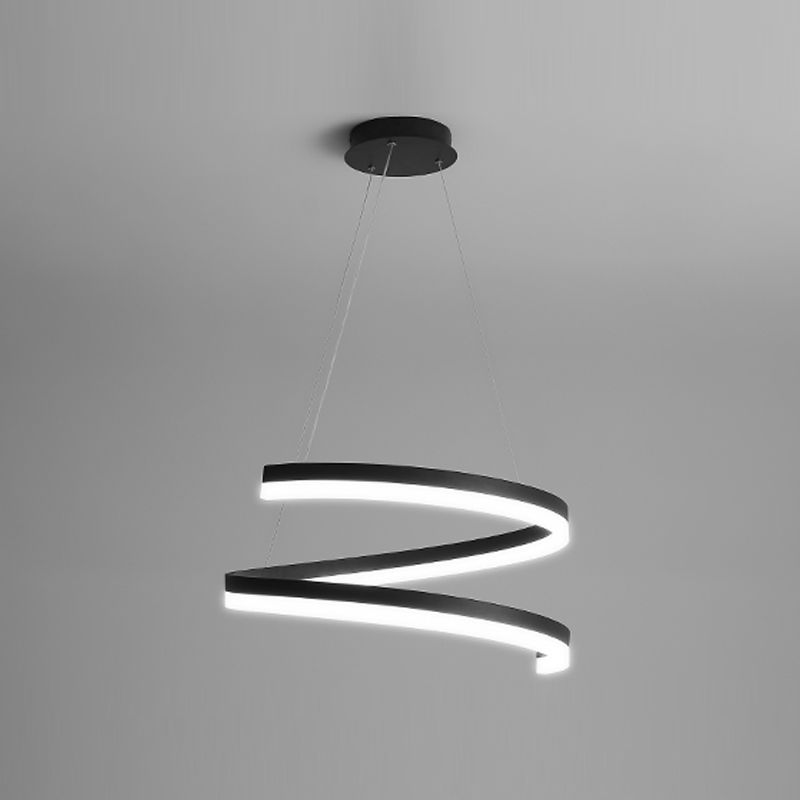 Twisted Strip Shape Pendant Lighting Nordic-Style LED Metal Suspension Light
