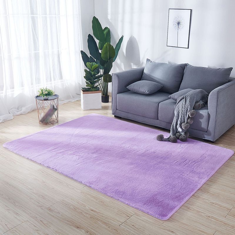 Minimalist Solid Color Carpet Funky Washable Rug Polyester Stain Resistant Area Rug for Living Room