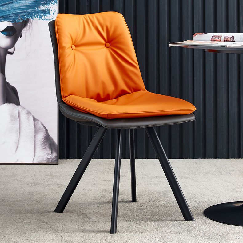 Contemporary Style Metal Dining Chair Dining Armless Side Chairs for Kitchen