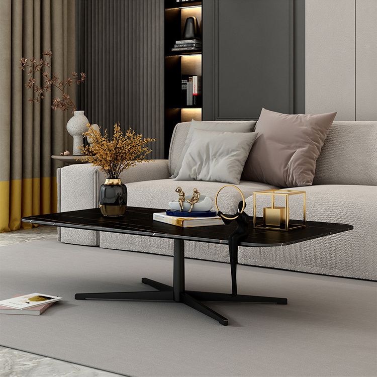 Abstract Coffee Table Rectangle Slate/Marble Top Coffee Cocktail Table