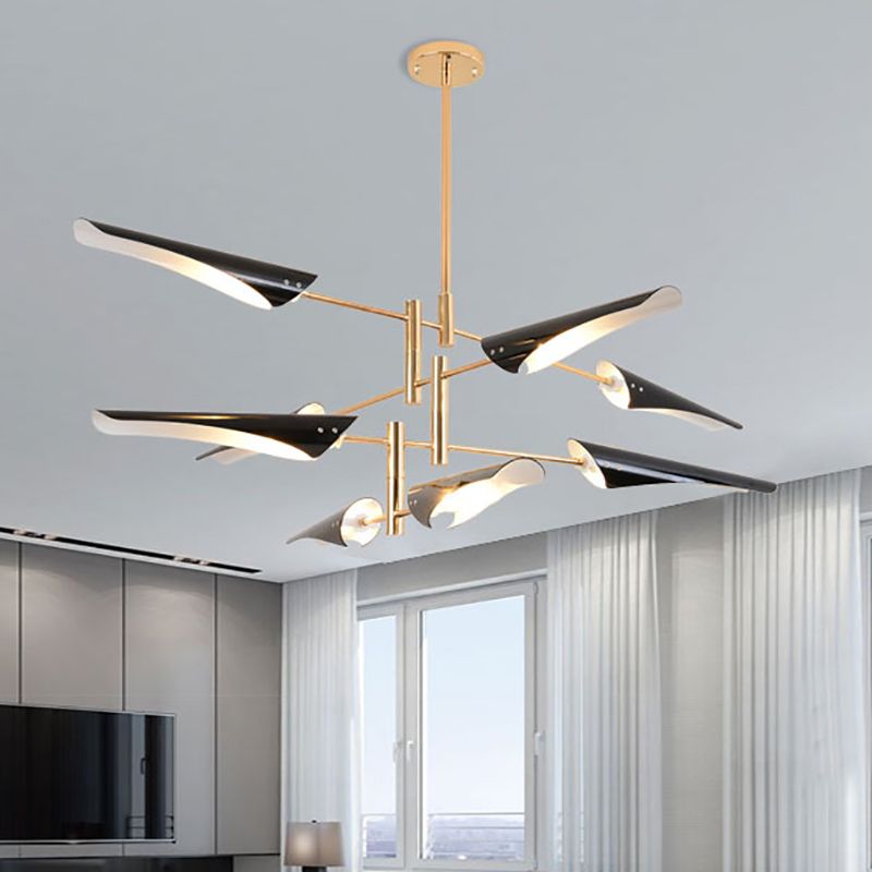 Metalen kroonluchter verlichtingsarmatuur postmoderne kroonluchter hanger licht voor zitkamer