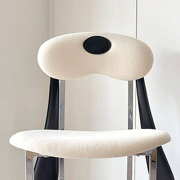 Stainless Steel Frame Armless Dining Chair Upholstered Side Chair for Home