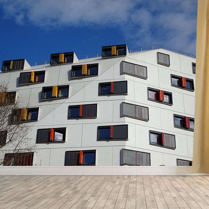 Modern City Architecture Mural Wallpaper Meeting Room Wall Decor, Made to Measure