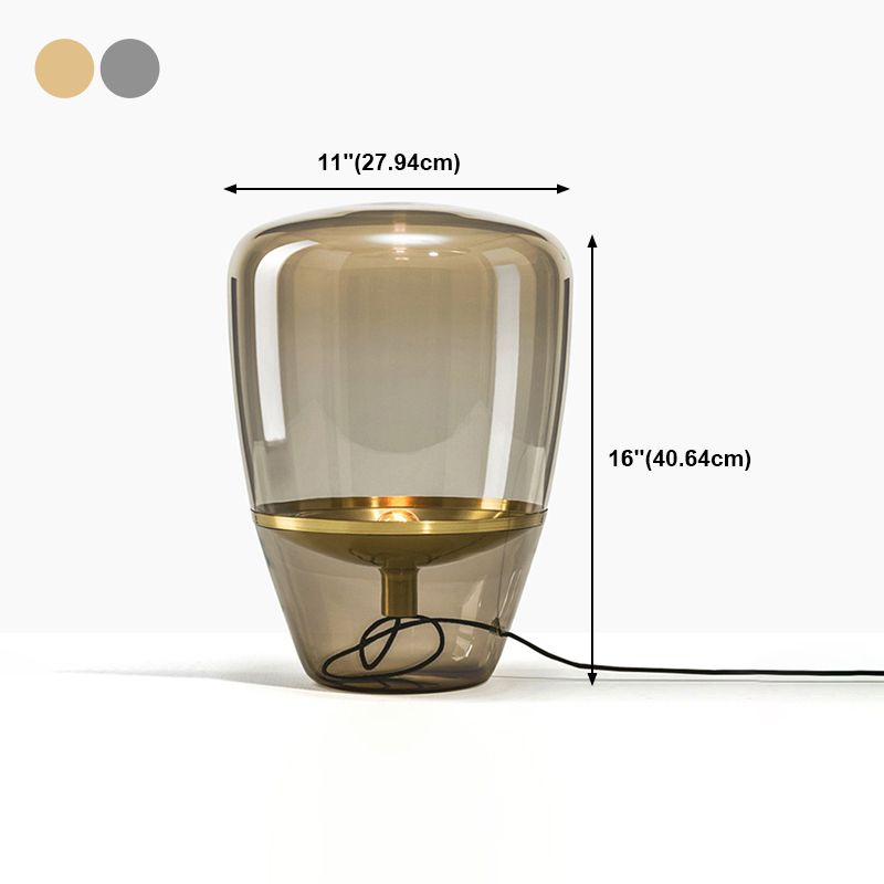 Geometric Shape Glass Table Lamp Modern Style 1 Light Table Lamp Fixtures