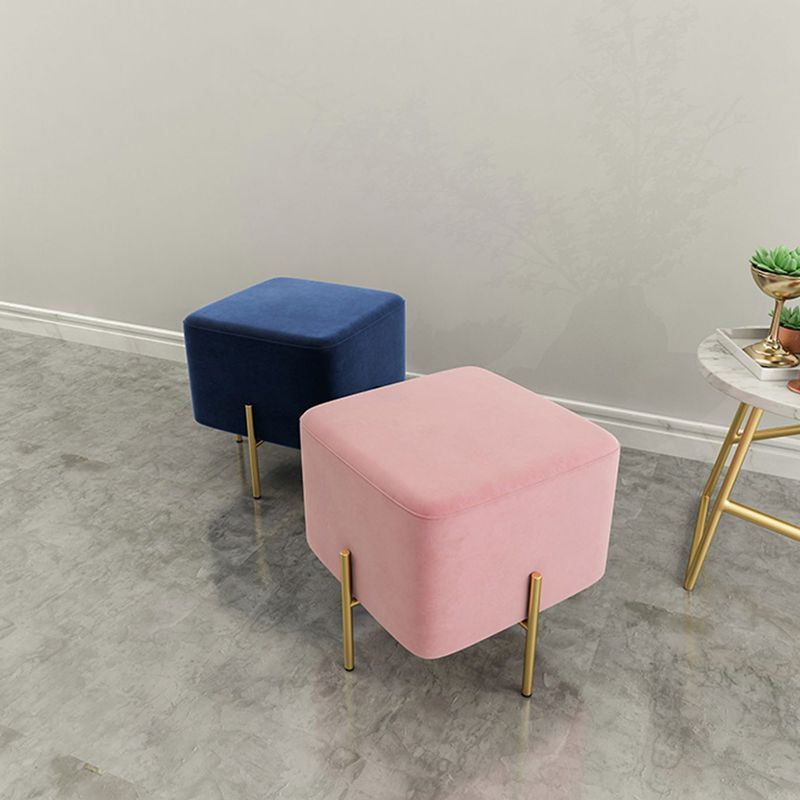 Leisure Velvet Pouf Ottoman Plain Square Water Resistant Ottoman Taverna