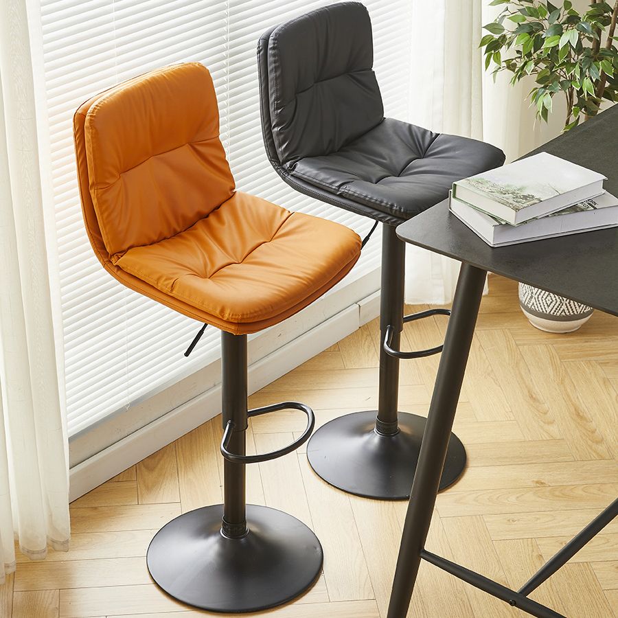 Modern Style Revolving Adjustable Upholstered Bar Stool with Metal Legs