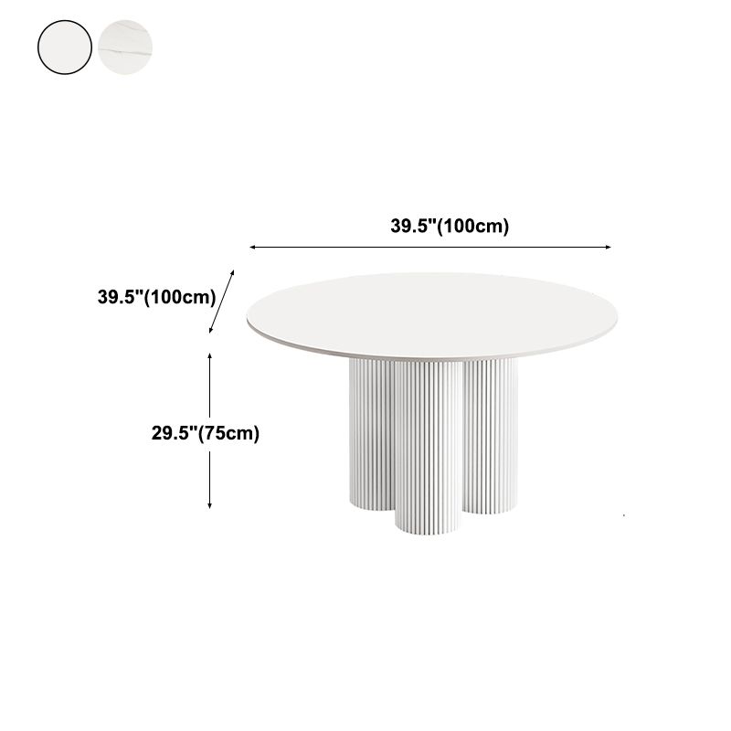 Round Standard Height Dining Table Modern White Wood Dining Site Table