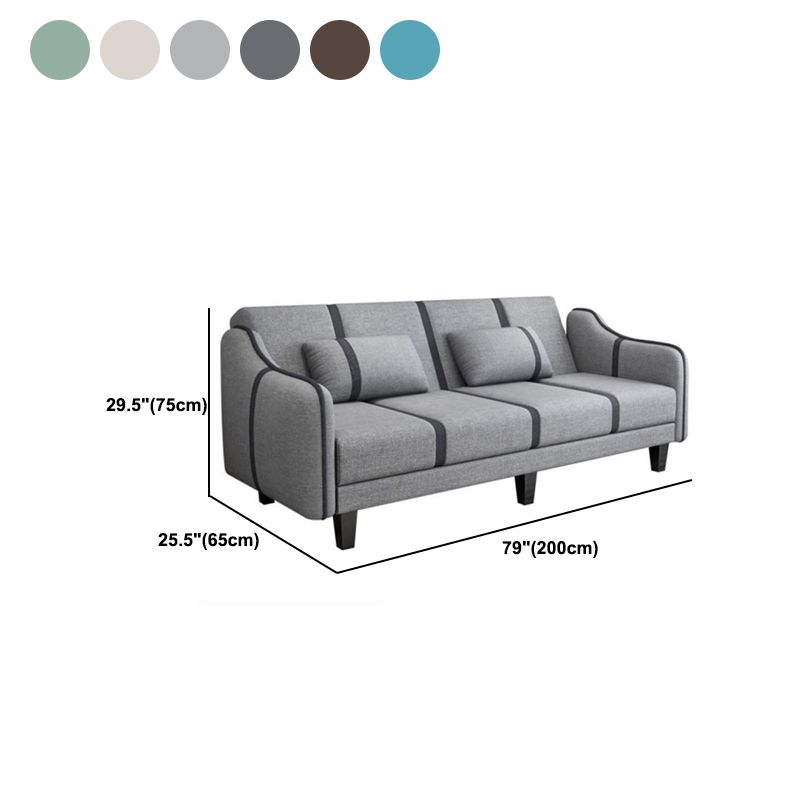 Contemporary Pillows Convertible Sloped Arm Stationary Seating