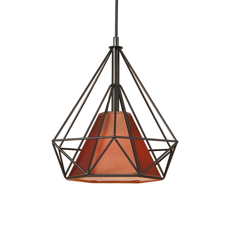 10/15/18 "W 1 bol Diamantkooi Hanglicht Antieke stijl Wit/Wit en bruin metalen plafondarmatuur met stofschaduw