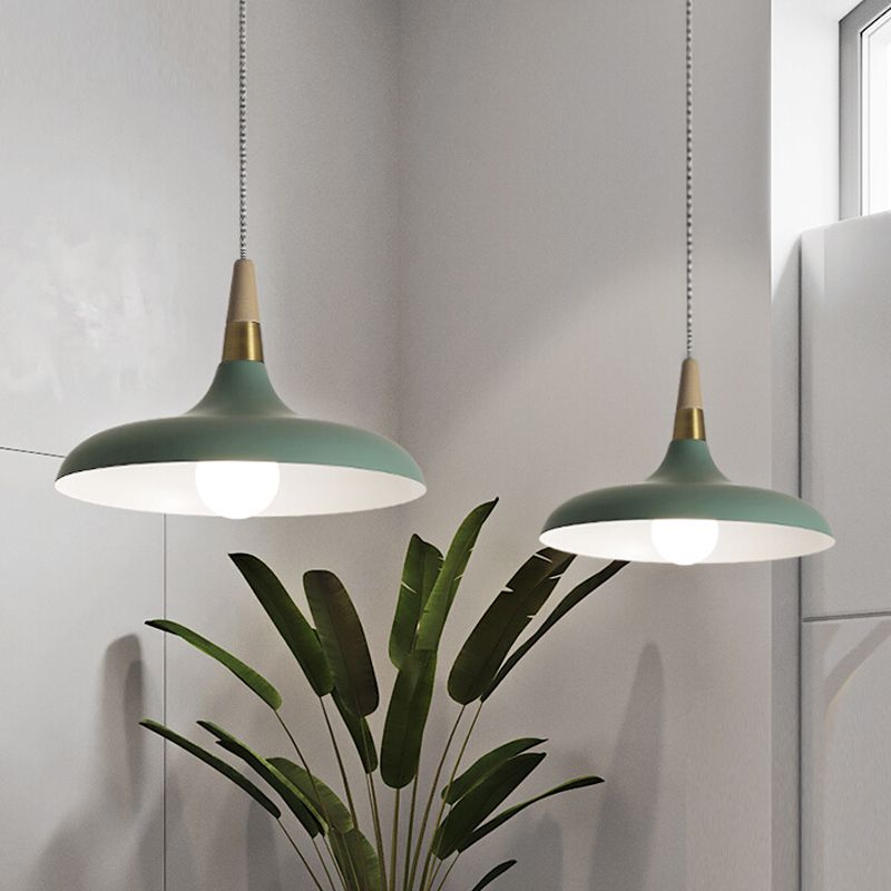 Metal Hanging Lights Modern Macaron Style 1 Light Hanging Mount Fixture for Living Room