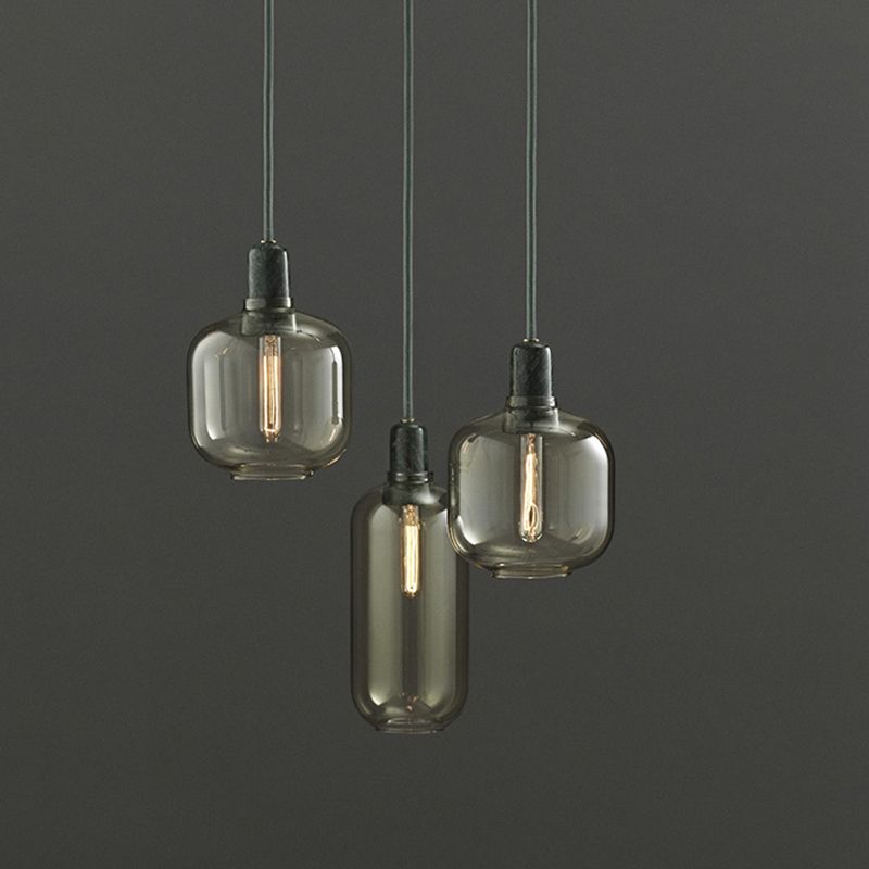 Nuance en verre suspendu léger moderne 1 la tête de tête lumière pour la salle à manger