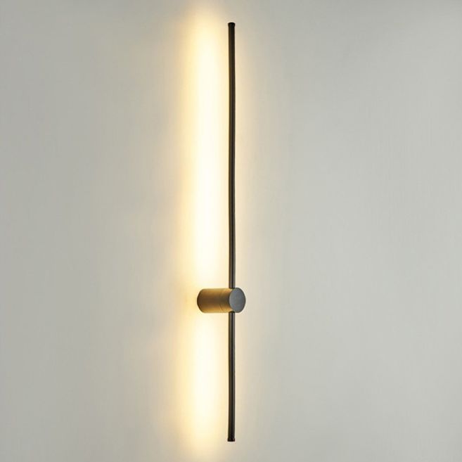Modern Concise LED Wall Sconce Wrought Iron Linear Wall Lamp with Acrylic Shade