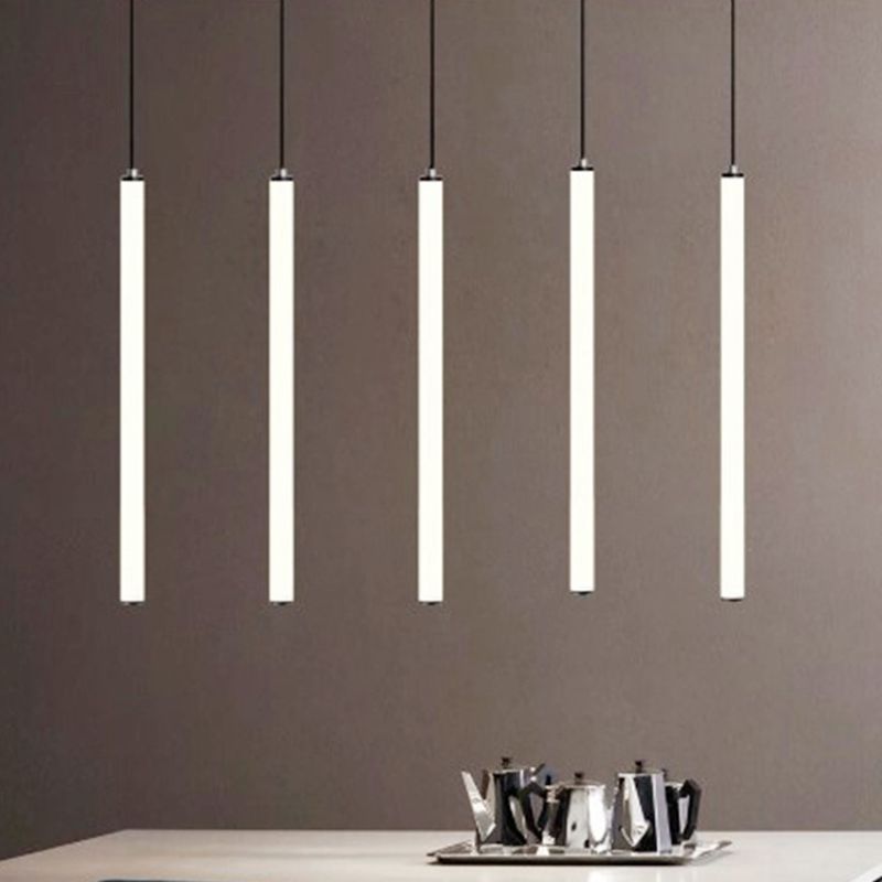 Acrylic Modern Simple LED Pendant Light Long Line Lamps for Bedroom Dinning Room