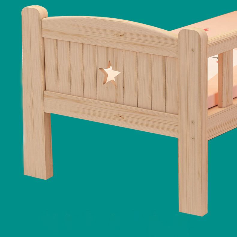 Washed Natural Solid Wood Nursery Bed Contemporary with Guardrail