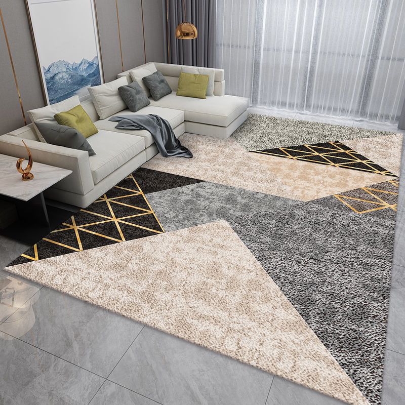 Tapis géométrique du tapis moderne de la Marine Tapis lavable pour le salon