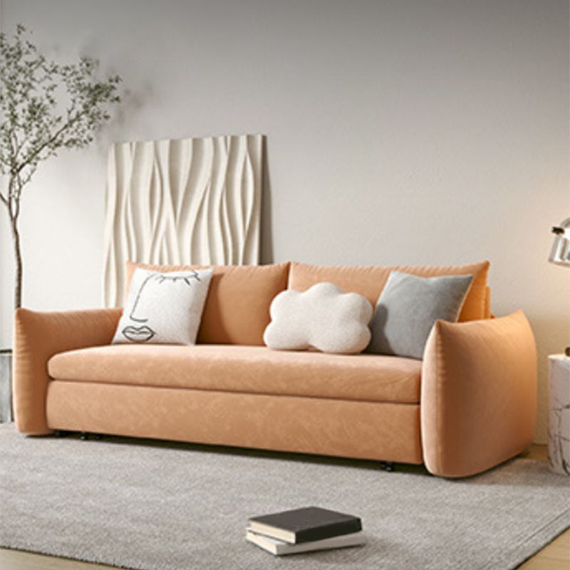 Scandinavian Pillow Back Sofa Bed with Square Arm for Apartment