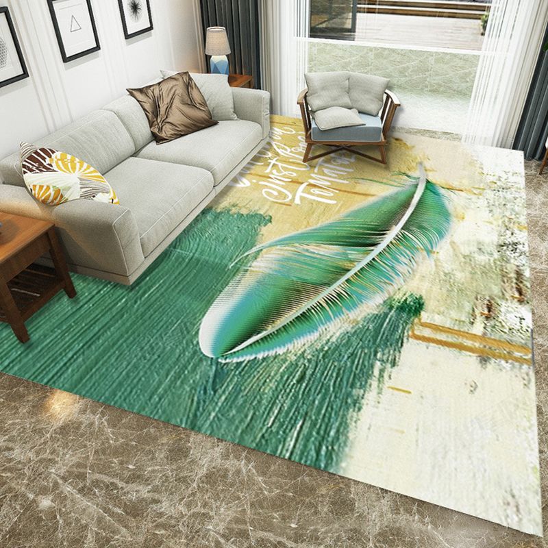 Creative Bedroom Rug Multi Colored Plant Indoor Rug Synthetics Easy Care Machine Washable Carpet