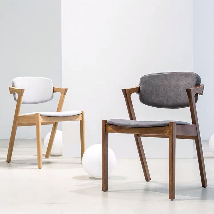 Chaise de salle à manger carrée en bois contemporaine, chaise latérale à dossier ouvert pour cuisine