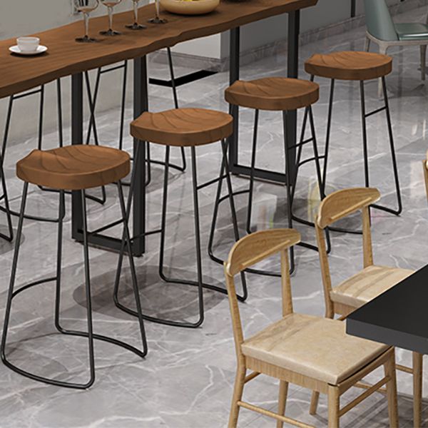 Modern Style Counter Stool Saddle Seat Backless Bar Stool for Indoor