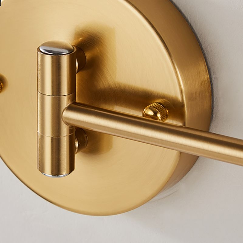 Nordic Style Metal Wall Light Adjustable Swing Arm Wall Sconce for Bedroom