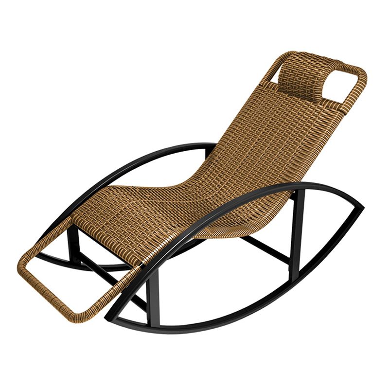 Modern Rocking Chair Woven Rope Rocker Chair With Gray Frame