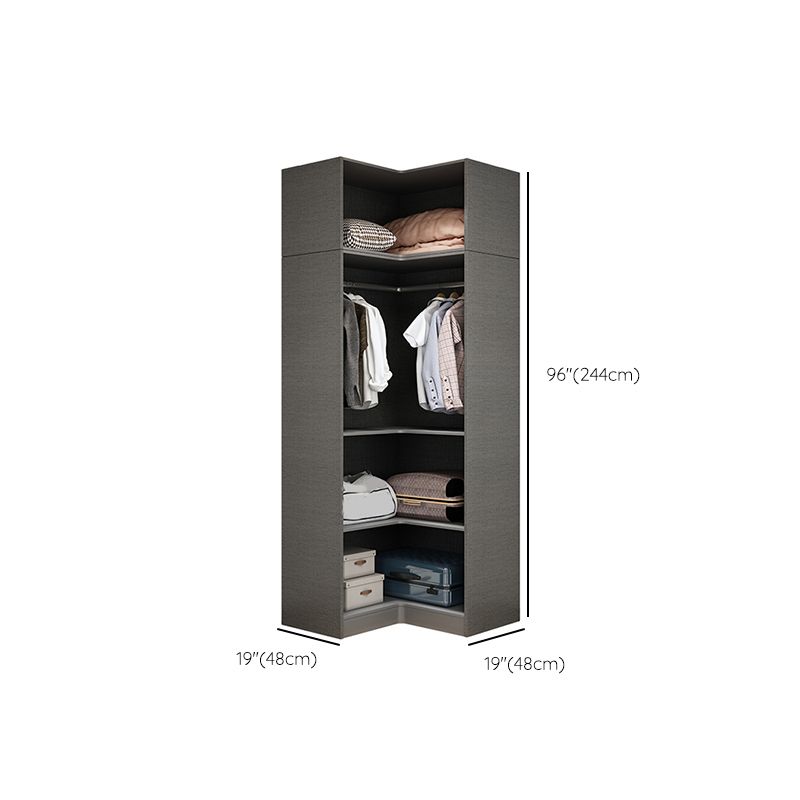 Black Color Glass Wardrobe Soft Close Door Wardrobe Closet for Home