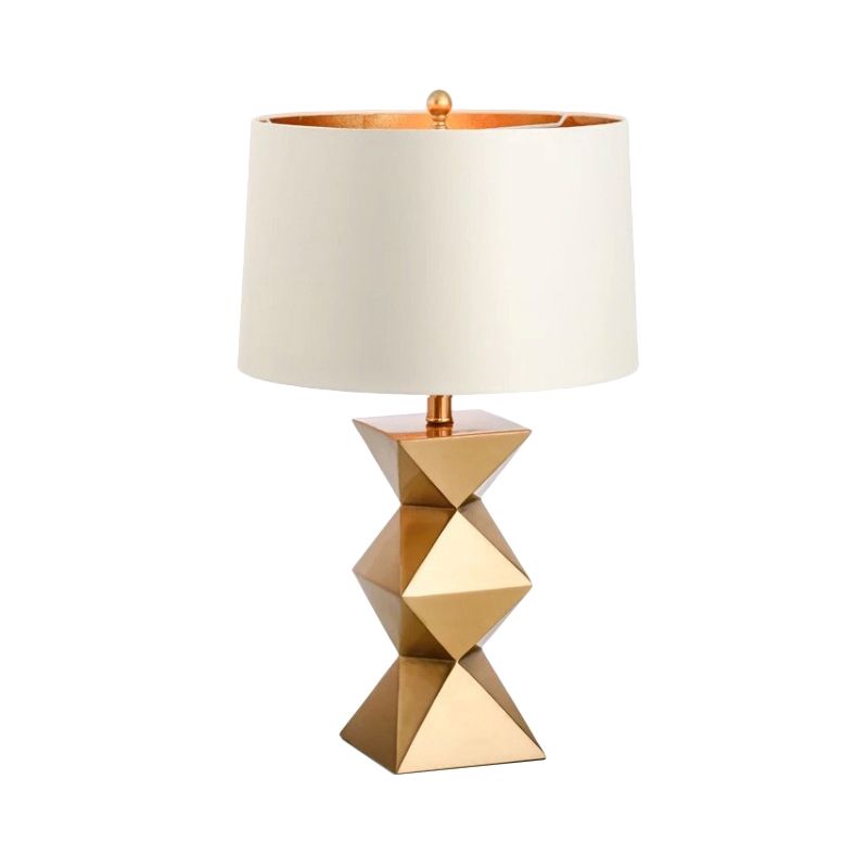 Drum Fabric Tafellamp Eigentijds 1 Kops Wit Leesboeklicht voor Slaapkamer
