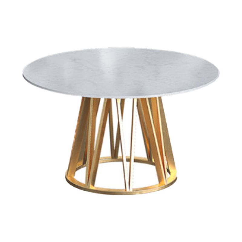 Glam 1/2/6/7 Pieces Dining Set Round Stone Dining Table for Dining Room