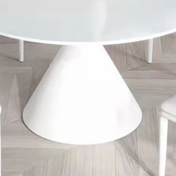 Contemporary Round Dining Table Sintered Stone Table with Metal Leg for Home Use