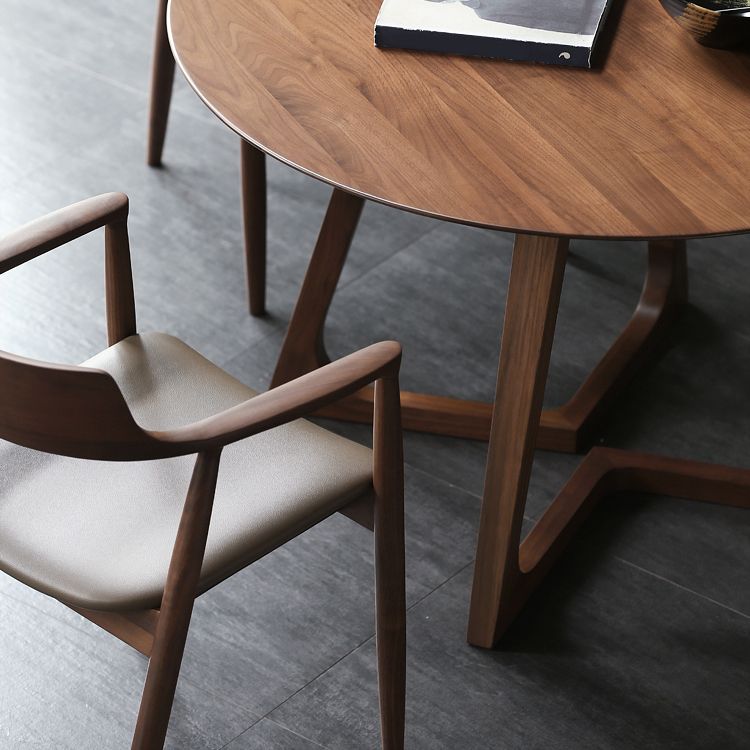 Modern 1/2/4/5 Pieces Round Dining Set Solid Wood Dinette Table with Wood Chairs