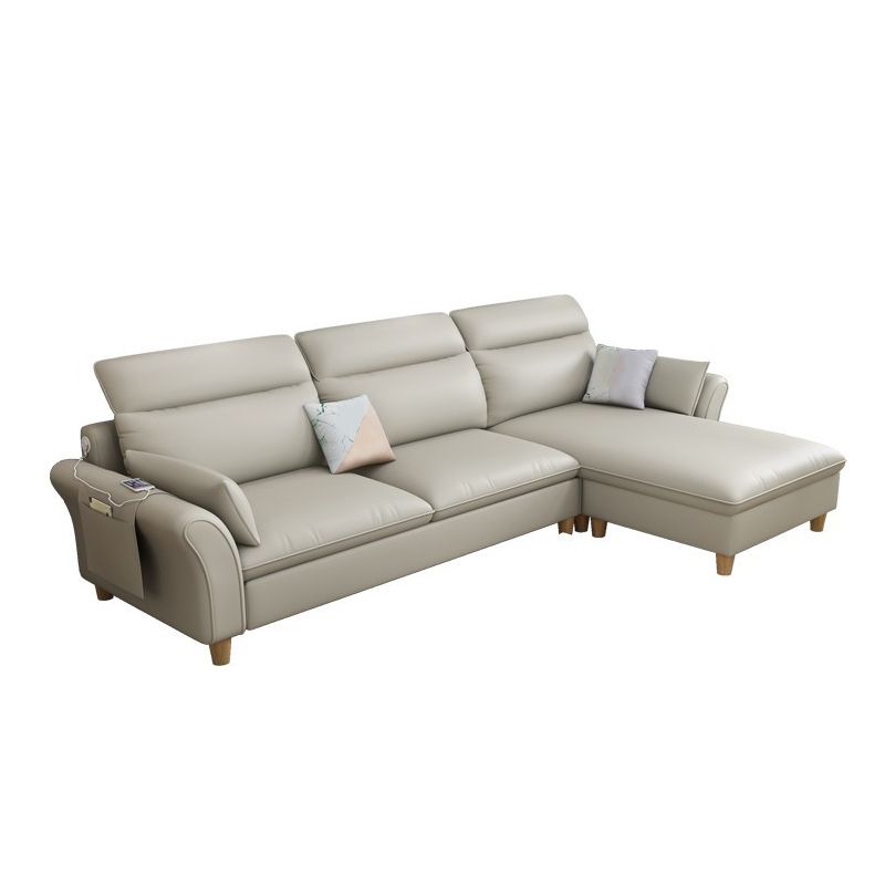 Flared Arms Sofa with Ottoman Included and Storage for 3 People