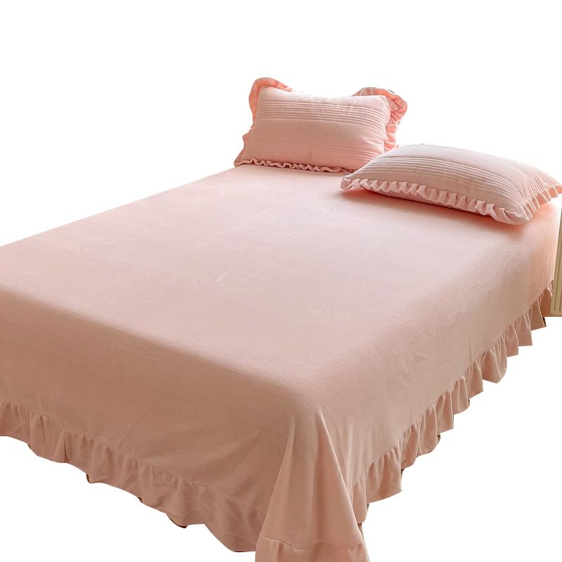 Super Soft Bed Sheet Set Solid Flannel Fitted Sheet for Bedroom