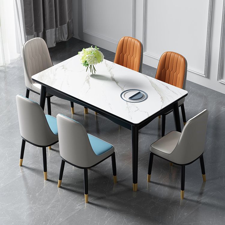 Mesa de comedor estándar superior de piedra sinterizada industrial Mesa de comedor rectangular para cocina