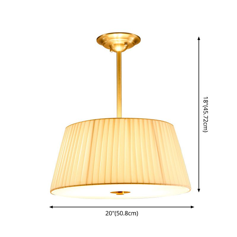 Tapered Semi Flush Mount Light Fabric Traditional Flush Mount Ceiling Light Fixtures for Living Room