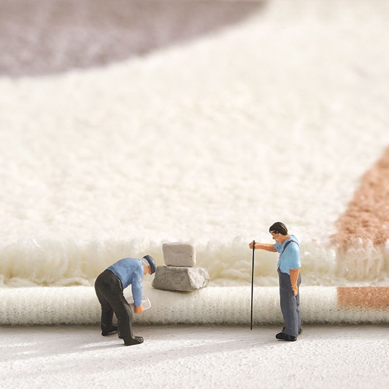 Relaxing Bedroom Rug Multi Colored Geometric Print Indoor Rug Lamb Wool Non-Slip Backing Stain-Resistant Area Carpet