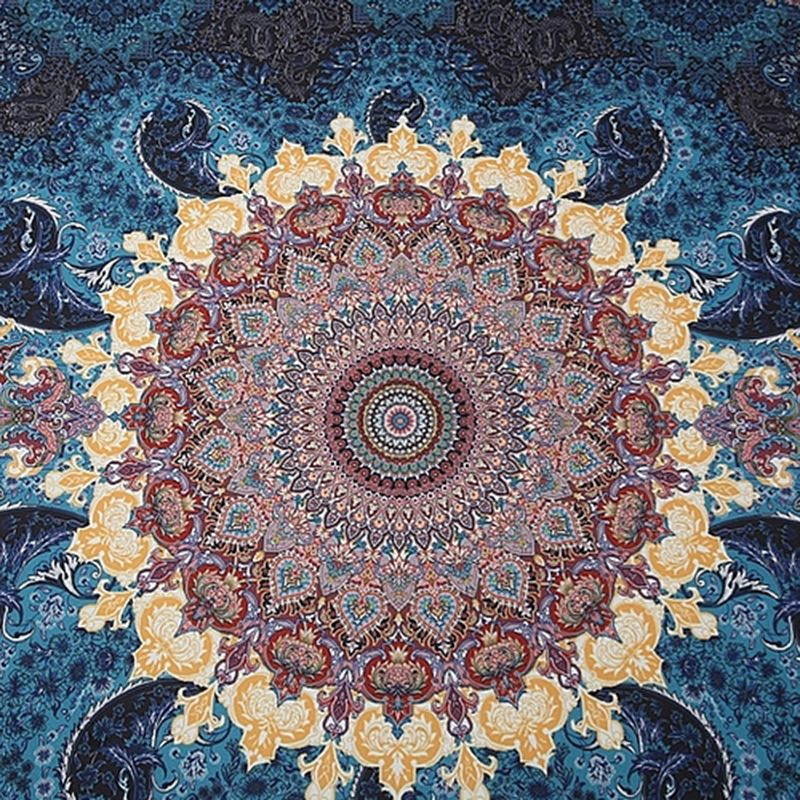 Traditional Tribal Totem Rug Polyester Indoor Rug Stain Resistant Area Carpet for Living Room