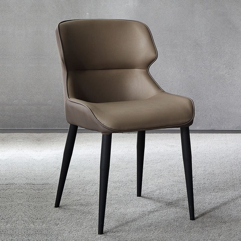 Contemporary Metal Dining Room Chairs Wingback Armless Chair for Home Use