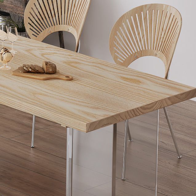 Modern 1/5 Pieces Dining Set Rectangle Pine Wood Dining Table for Dining Room