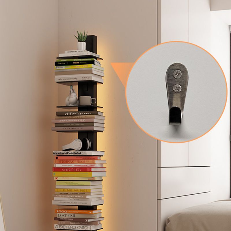 Modern Closed Back Vertical Bookshelf Metal Shelves Included Bookcase