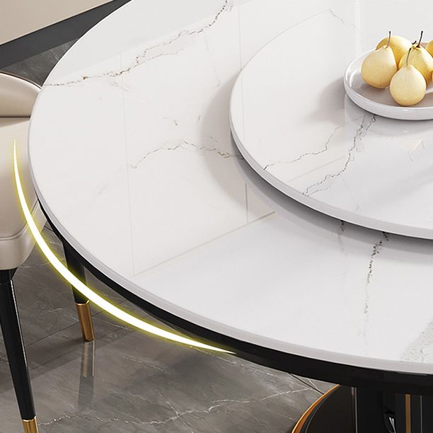 Modern Round Dining Table Sintered Stone Dinner Table for Dining Room