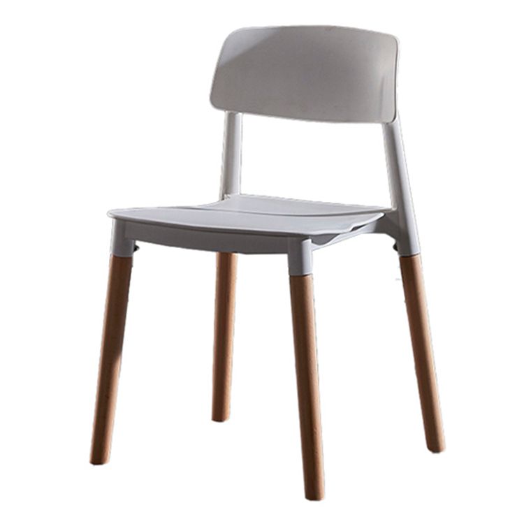 Contemporary Style Plastic Dining Chair Open Back Dining Side Chair for Kitchen