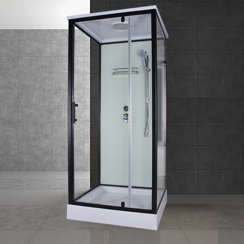 Tempered Glass Shower Stall Home Shower Stall with Towel Bar and Rain Shower