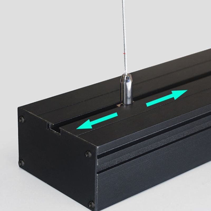 Schwarz Aluminium Island Leuchte Moderne 1-Licht-Büro-Hanglampe mit Plastikschatten