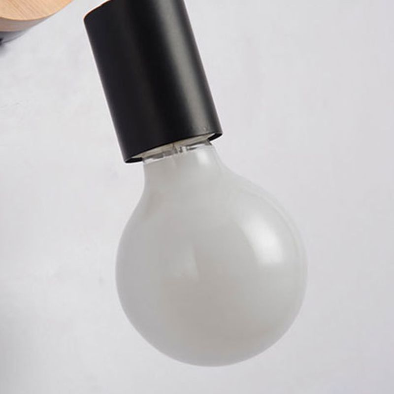 No-Bulb Sconce Light Fixture Contemporary Style Wood Bedroom Wall Mount Light Fixture