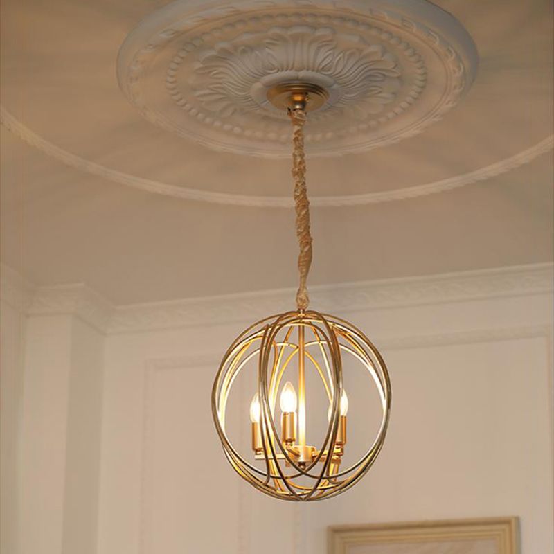 Traditional Hanging Chandelier Lamp Global Iron Suspension Chandelier Pendant Light