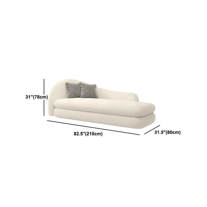 Sloped Arm Curved Sofa Contemporary Tight Back in Beige for Living Room